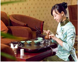 Chinise Girl with Tea